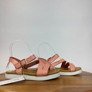 Big Kids Chlidrens Sugar Ginny Peach Leather‎ Strappy Comfort Sandals Size 1 Y